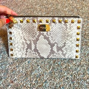 Michael Kors snakeskin wristlet